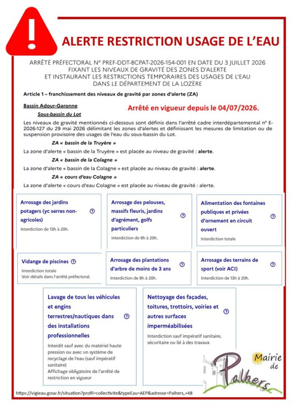 Couverture PALHERS INFOS 2016